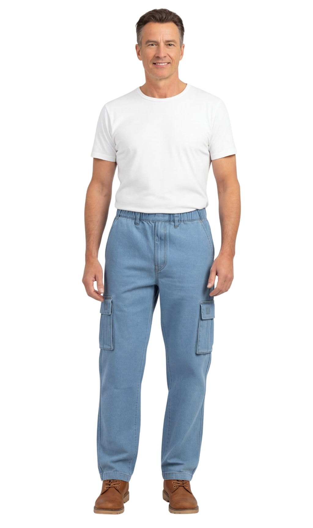 Men's Lightweight Double Cargo Pocket Pull-On Jeans