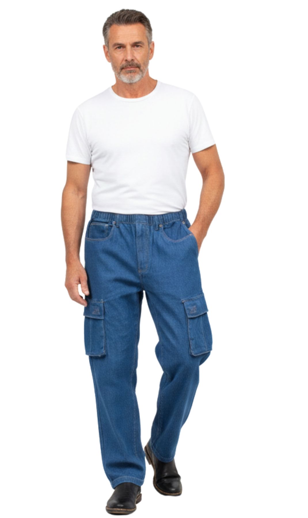 Men's Lightweight Double Cargo Pocket Pull-On Jeans