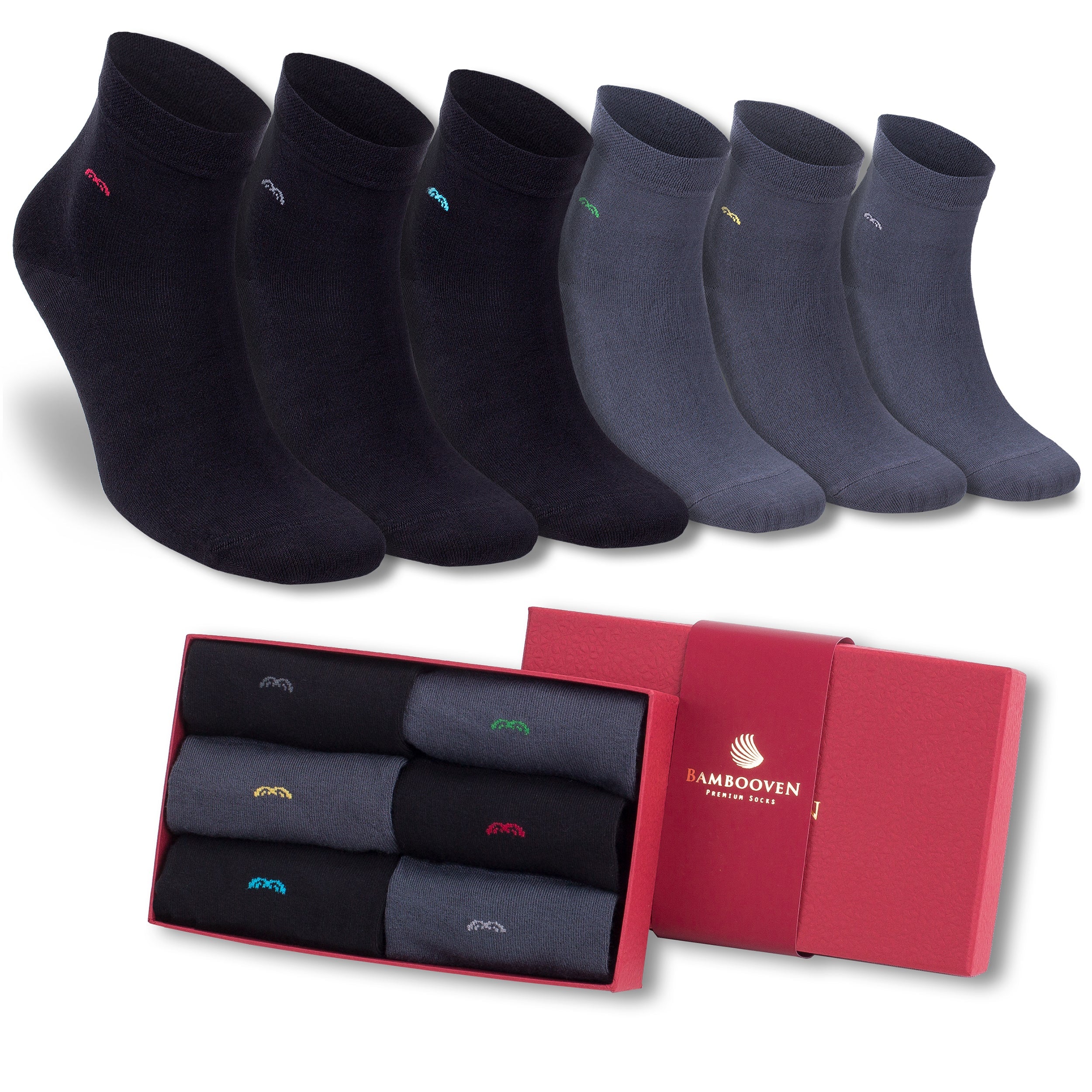 Bambooven Men’s Bamboo Lightweight Dress & Trouser Socks – (6 Pack) 634
